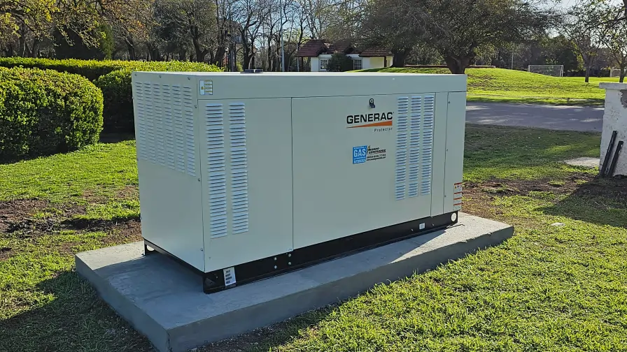Generac 50KVA instalado en jardín